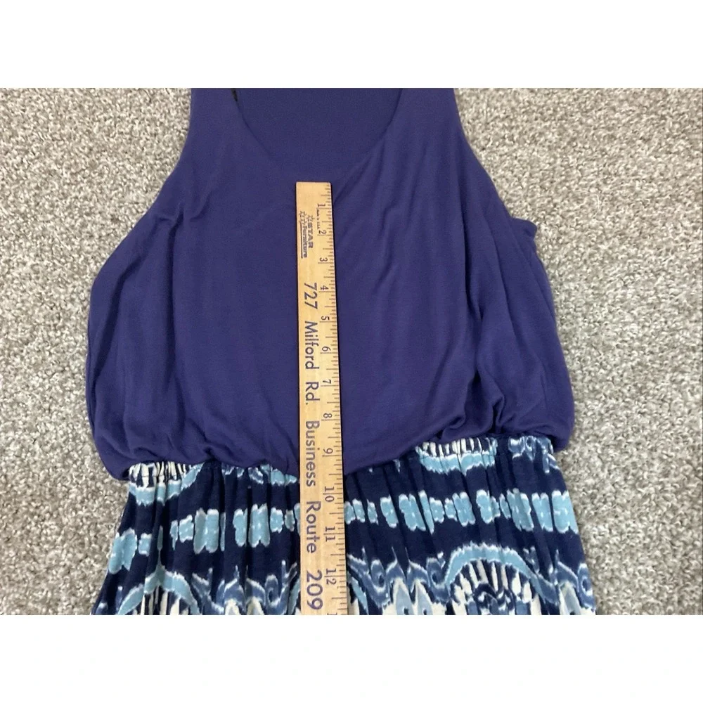 Pink Republic Maxi Dress S Purple Navy White Geometric Sleeveless Long Women
